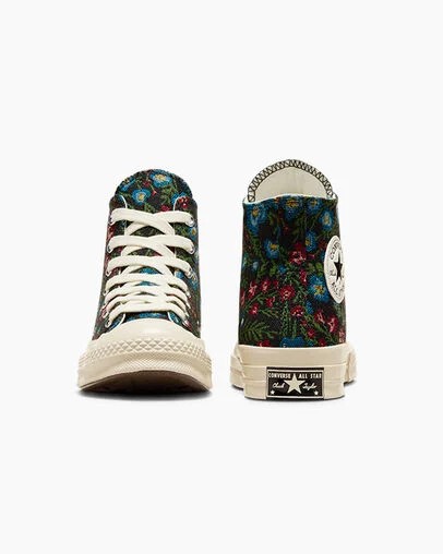 Black / Beige White Converse Chuck 70 Floral Tapestry Women Sneakers Canada | C-20863519
