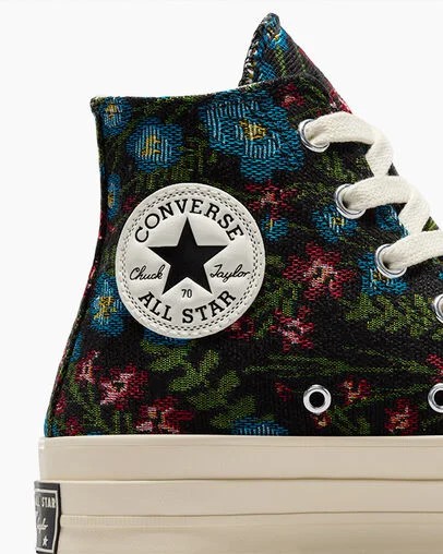 Black / Beige White Converse Chuck 70 Floral Tapestry Women Sneakers Canada | C-20863519