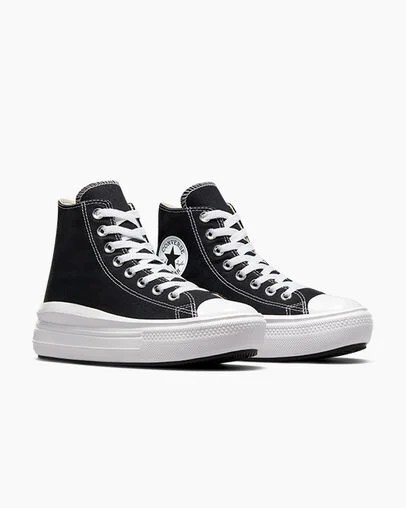 Black / Beige White Converse Chuck Taylor All Star Move Men Platform Shoes Canada | C-42379089