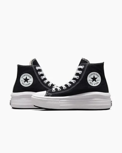Black / Beige White Converse Chuck Taylor All Star Move Men Platform Shoes Canada | C-42379089