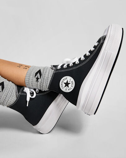 Black / Beige White Converse Chuck Taylor All Star Move Men Platform Shoes Canada | C-42379089