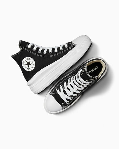 Black / Beige White Converse Chuck Taylor All Star Move Women Platform Shoes Canada | C-69710539