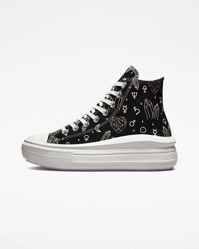 Black / Beige White Converse Chuck Taylor All Star Move Women Platform Shoes Canada | C-21056739