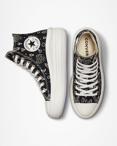 Black / Beige White Converse Chuck Taylor All Star Move Women Platform Shoes Canada | C-21056739