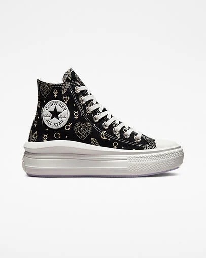 Black / Beige White Converse Chuck Taylor All Star Move Women Platform Shoes Canada | C-21056739