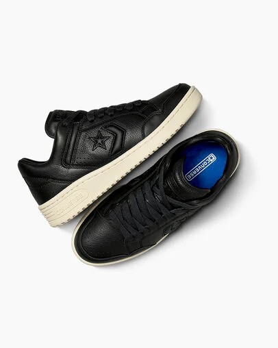 Black / Beige White Converse Weapon Mono Leather Men Basketball Shoes Canada | C-78395029
