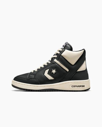 Black / Beige White / Black Converse Weapon Leather Women Boots Canada | C-91482079
