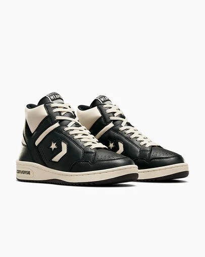Black / Beige White / Black Converse Weapon Leather Women Boots Canada | C-91482079
