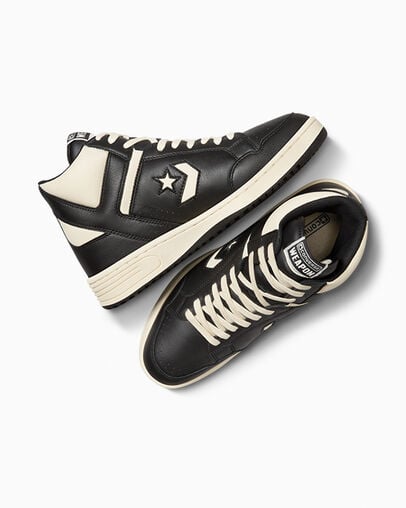 Black / Beige White / Black Converse Weapon Leather Women Boots Canada | C-91482079