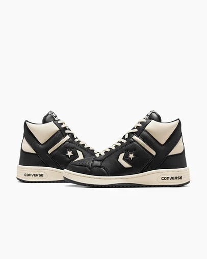 Black / Beige White / Black Converse Weapon Leather Women Boots Canada | C-91482079