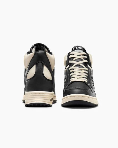 Black / Beige White / Black Converse Weapon Leather Women Boots Canada | C-91482079