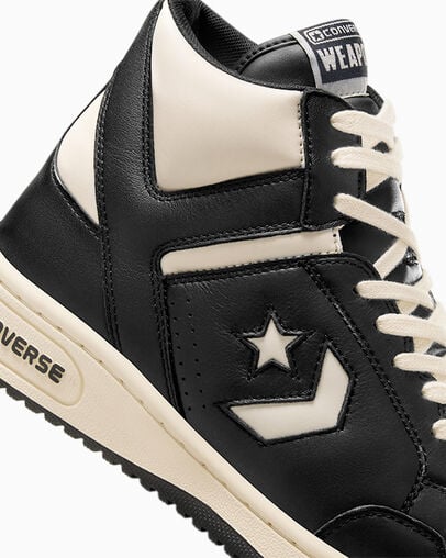 Black / Beige White / Black Converse Weapon Leather Women Boots Canada | C-91482079