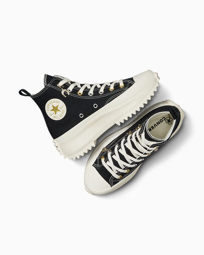 Black / Gold Converse Run Star Hike Charms Women Sneakers Canada | C-83076419