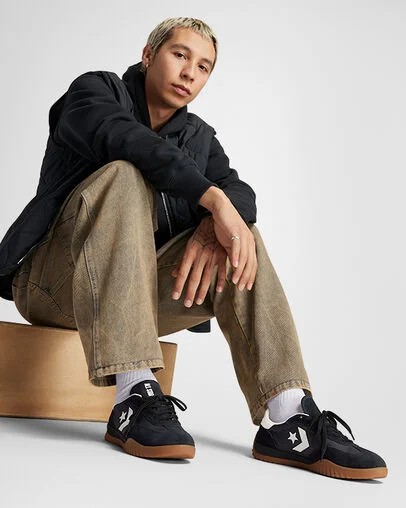 Black / Orange Converse Run Star Men Trainers Canada | C-90648379