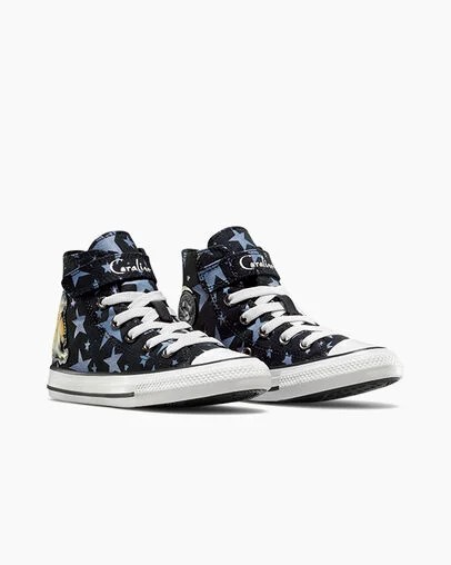 Black / Pink Converse Converse x Coraline Chuck Taylor All Star Easy On Kids' Sneakers Canada | C-24635979