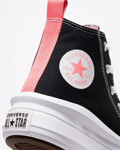 Black / Pink Light Blue / White Converse Chuck Taylor All Star Move Color Pop Kids' Platform Shoes Canada | C-74380529