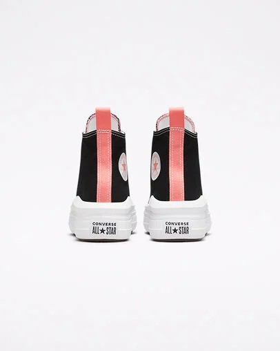 Black / Pink Light Blue / White Converse Chuck Taylor All Star Move Platform Kids' Canvas Shoes Canada | C-92815469