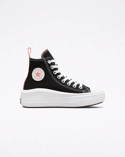 Black / Pink Light Blue / White Converse Chuck Taylor All Star Move Platform Kids\' Canvas Shoes Canada | C-92815469