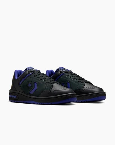 Black / Purple / Black Converse Weapon Leather Men Basketball Shoes Canada | C-30265879