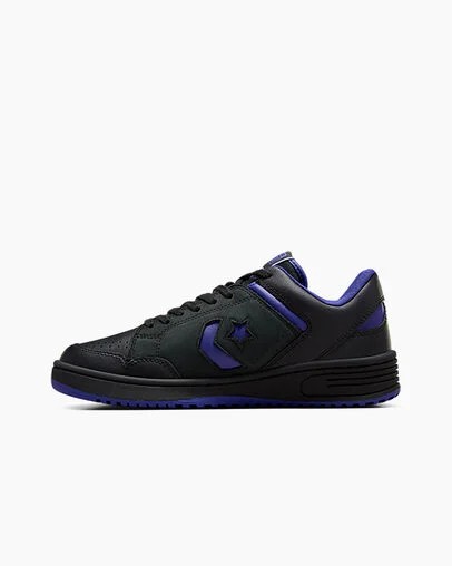 Black / Purple / Black Converse Weapon Leather Women Basketball Shoes Canada | C-32568749