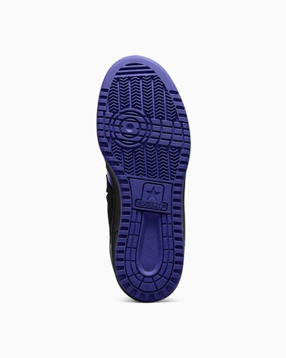 Black / Purple / Black Converse Weapon Leather Women Basketball Shoes Canada | C-32568749