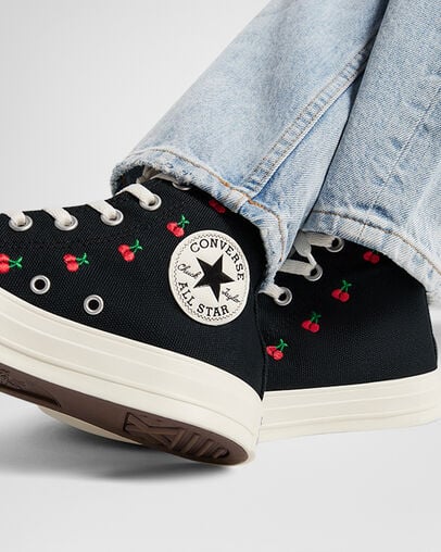 Black / Red Converse Chuck Taylor All Star Cherries Women Sneakers Canada | C-29341709