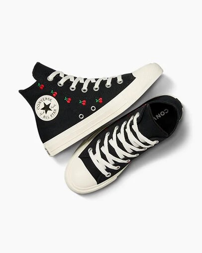 Black / Red Converse Chuck Taylor All Star Cherries Women Sneakers Canada | C-29341709