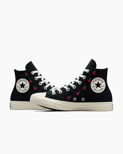Black / Red Converse Chuck Taylor All Star Cherries Women Sneakers Canada | C-29341709