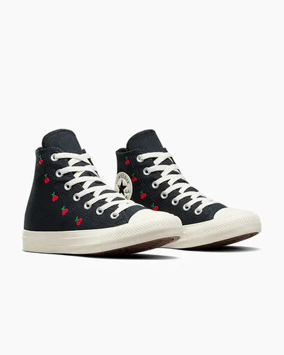 Black / Red Converse Chuck Taylor All Star Cherries Women Sneakers Canada | C-85347209