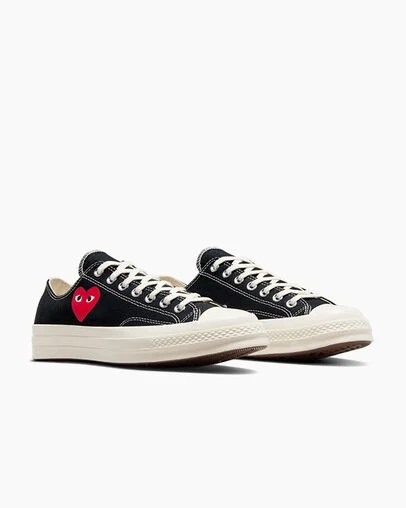 Black / Red Converse PLAY Comme des Garçons Single Heart Chuck 70 Men Sneakers Canada | C-36142879