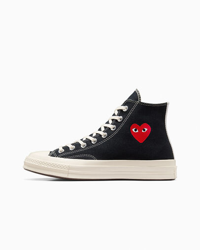 Black / Red Converse PLAY Comme des Garçons Single Heart Chuck 70 Women Sneakers Canada | C-37014689