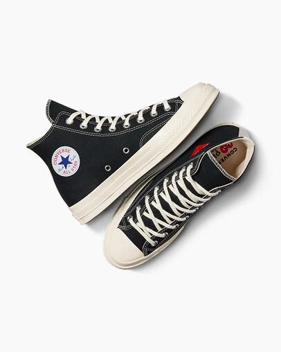 Black / Red Converse PLAY Comme des Garçons Single Heart Chuck 70 Women Sneakers Canada | C-37014689