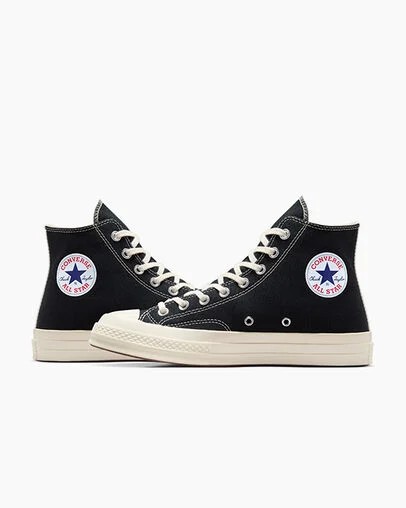 Black / Red Converse PLAY Comme des Garçons Single Heart Chuck 70 Women Sneakers Canada | C-37014689