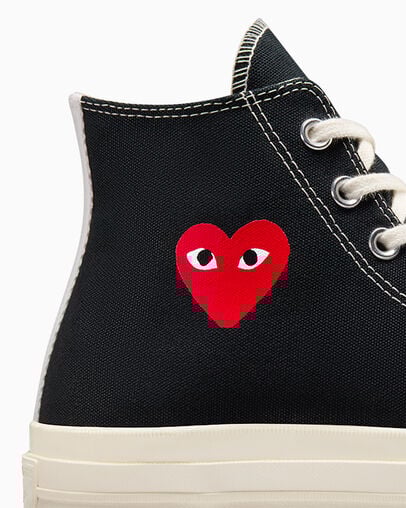 Black / Red Converse PLAY Comme des Garçons Single Heart Chuck 70 Women Sneakers Canada | C-37014689