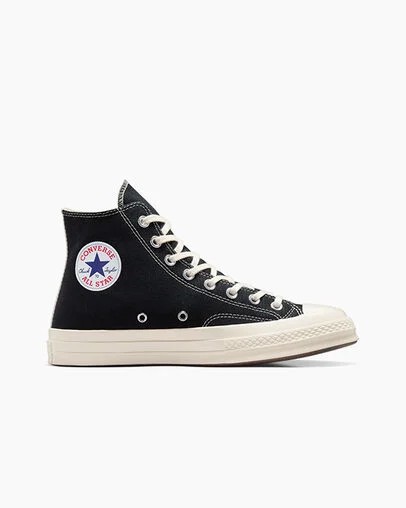 Black / Red Converse PLAY Comme des Garçons Single Heart Chuck 70 Women Sneakers Canada | C-37014689