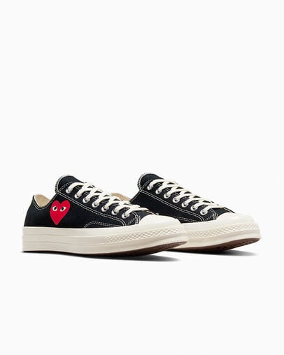 Black / Red Converse PLAY Comme des Garçons Single Heart Chuck 70 Women Sneakers Canada | C-94217859