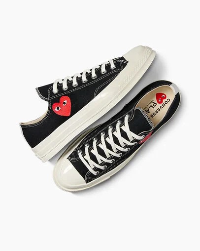 Black / Red Converse PLAY Comme des Garçons Single Heart Chuck 70 Women Sneakers Canada | C-94217859