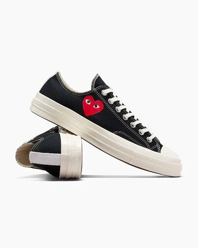 Black / Red Converse PLAY Comme des Garçons Single Heart Chuck 70 Women Sneakers Canada | C-94217859