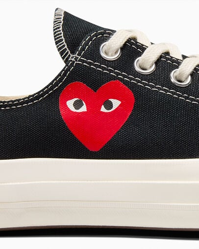 Black / Red Converse PLAY Comme des Garçons Single Heart Chuck 70 Women Sneakers Canada | C-94217859