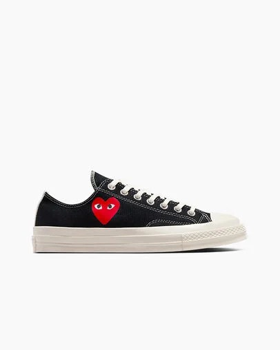 Black / Red Converse PLAY Comme des Garçons Single Heart Chuck 70 Women Sneakers Canada | C-94217859