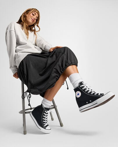 Black / Red / Navy Converse Chuck Taylor All Star Wedge Women Platform Shoes Canada | C-32570149