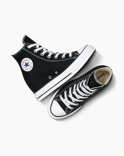 Black / Red / Navy Converse Chuck Taylor All Star Wedge Women Platform Shoes Canada | C-32570149