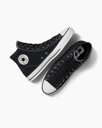 Black / White Converse CONS Chuck Taylor All Star Pro Suede Women Skate Shoes Canada | C-12736049