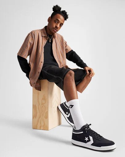 Black / White Converse CONS Fastbreak Pro Leather & Suede Men Skate Shoes Canada | C-60934289