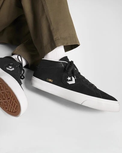 Black / White Converse CONS Louie Lopez Pro Suede and Leather Women Skate Shoes Canada | C-94306829