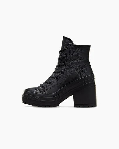 Black / White Converse Chuck 70 De Luxe Heel Leather Women Sneakers Canada | C-85304279
