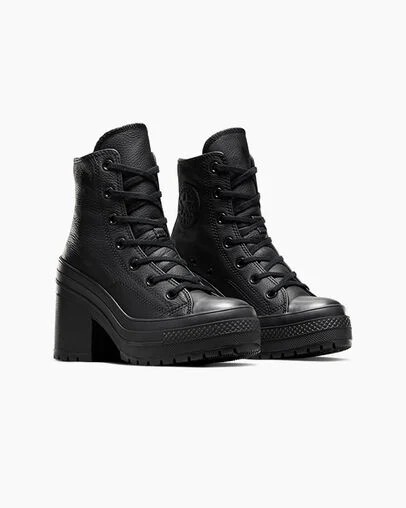 Black / White Converse Chuck 70 De Luxe Heel Leather Women Sneakers Canada | C-64705319