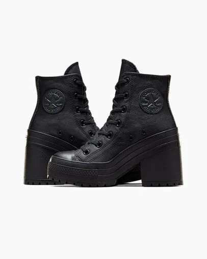 Black / White Converse Chuck 70 De Luxe Heel Leather Women Sneakers Canada | C-64705319