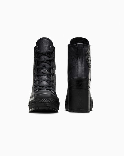 Black / White Converse Chuck 70 De Luxe Heel Leather Women Sneakers Canada | C-64705319