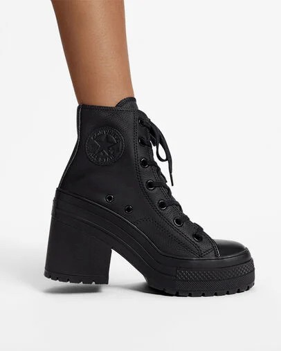 Black / White Converse Chuck 70 De Luxe Heel Leather Women Sneakers Canada | C-64705319